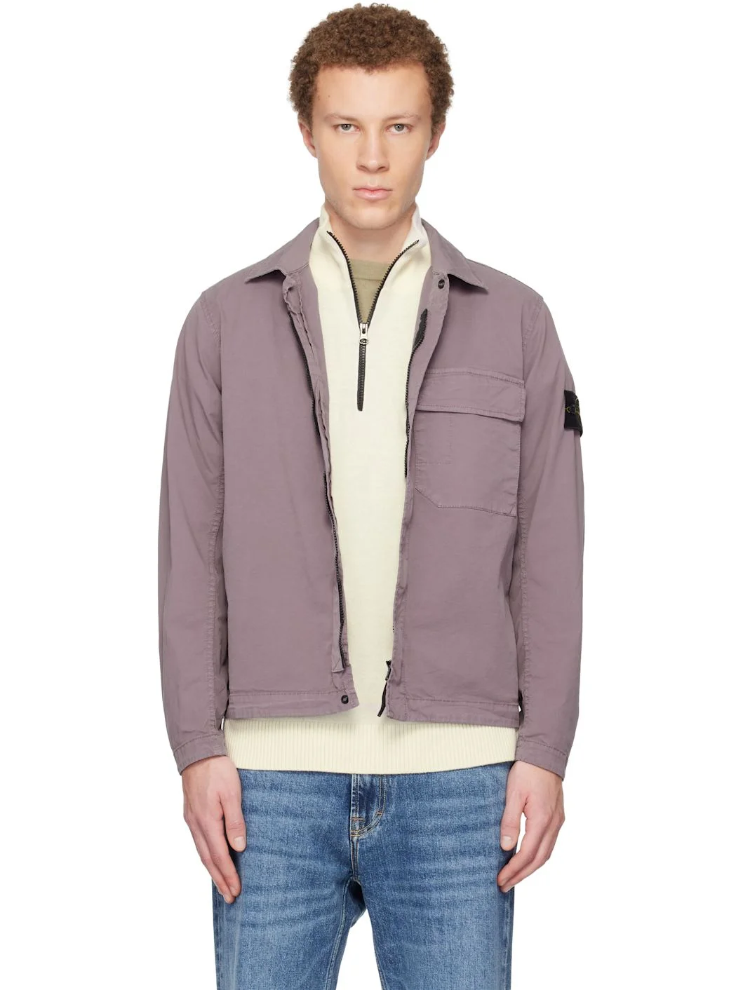 Purple 1200013 Stretch Organic Cotton Twill Shirt - 1