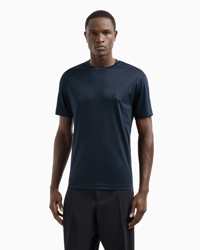 GIORGIO ARMANI COTTON-INTERLOCK T-SHIRT WITH EMBROIDERED LOGO outlook