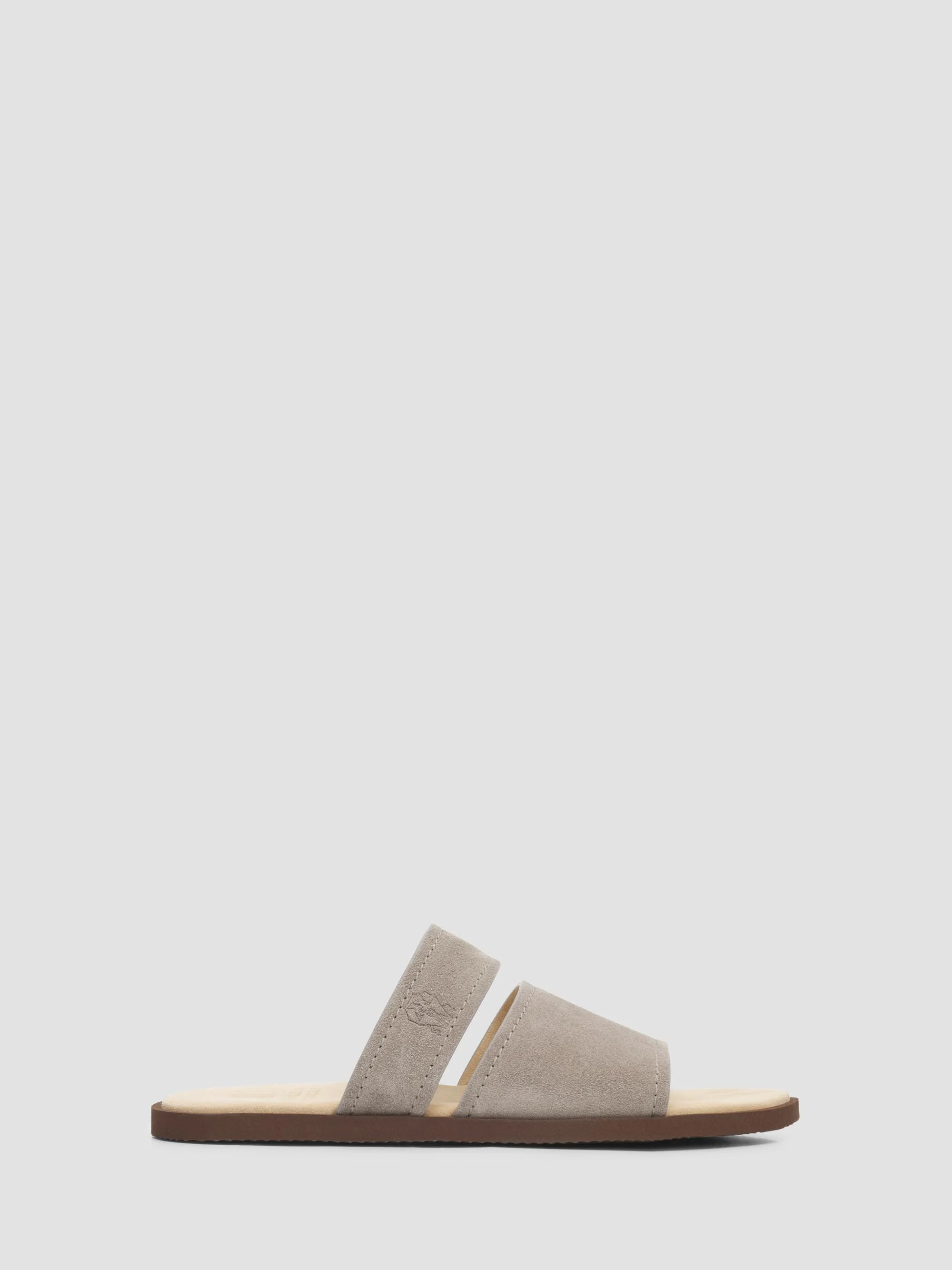 Men's Suede Open-Toe Slide Sandals - Grey - 1