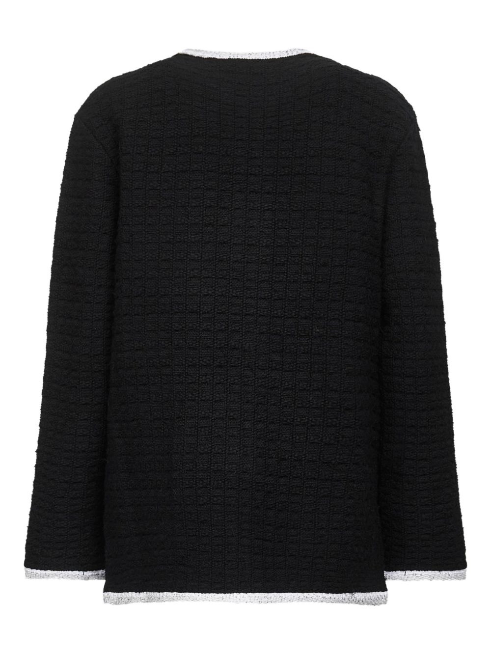 two-tone tweed cardigan - 2