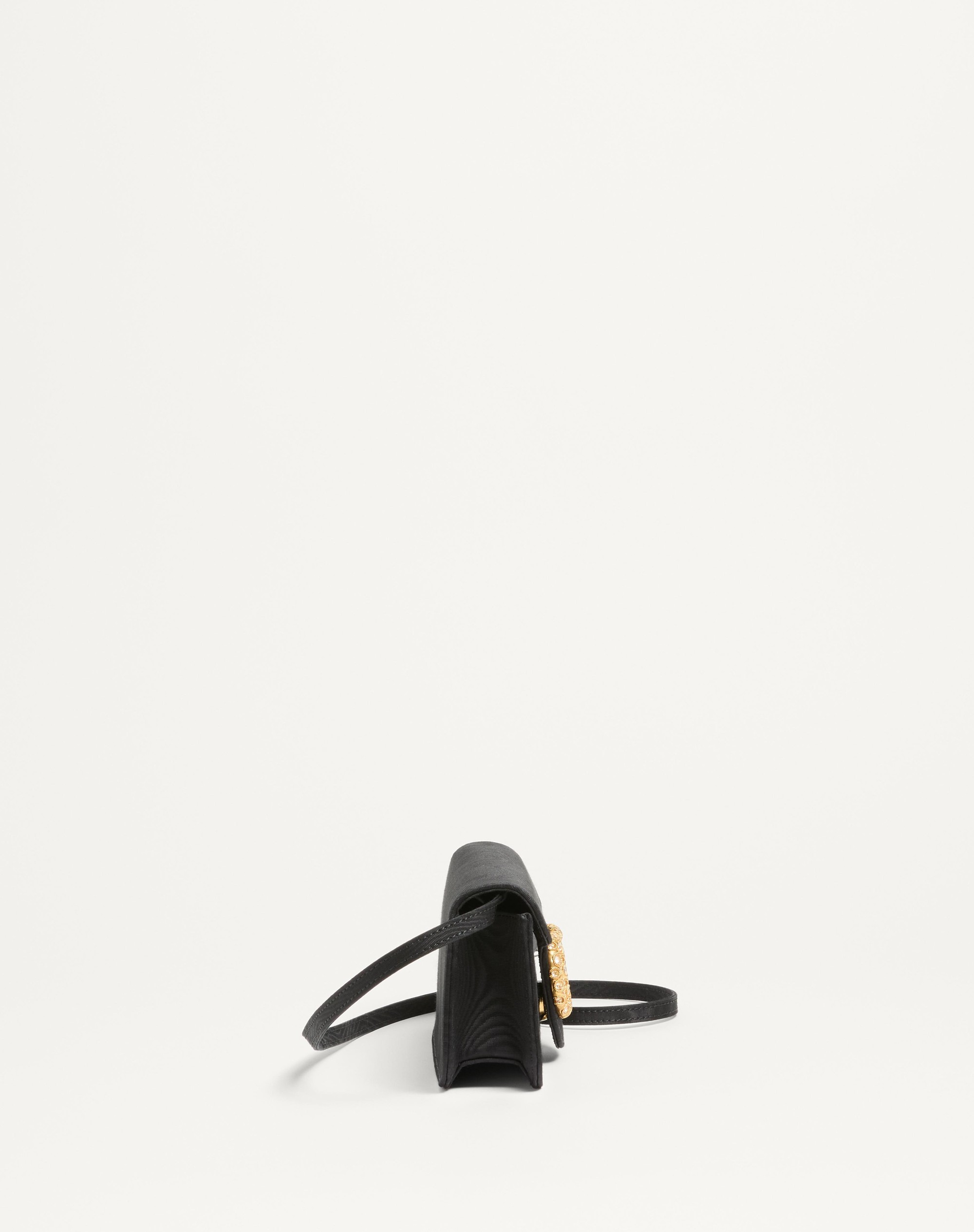 VALENTINO GARAVANI LOCÒ MOIRÉ FABRIC CLUTCH WITH JEWEL LOGO - 4