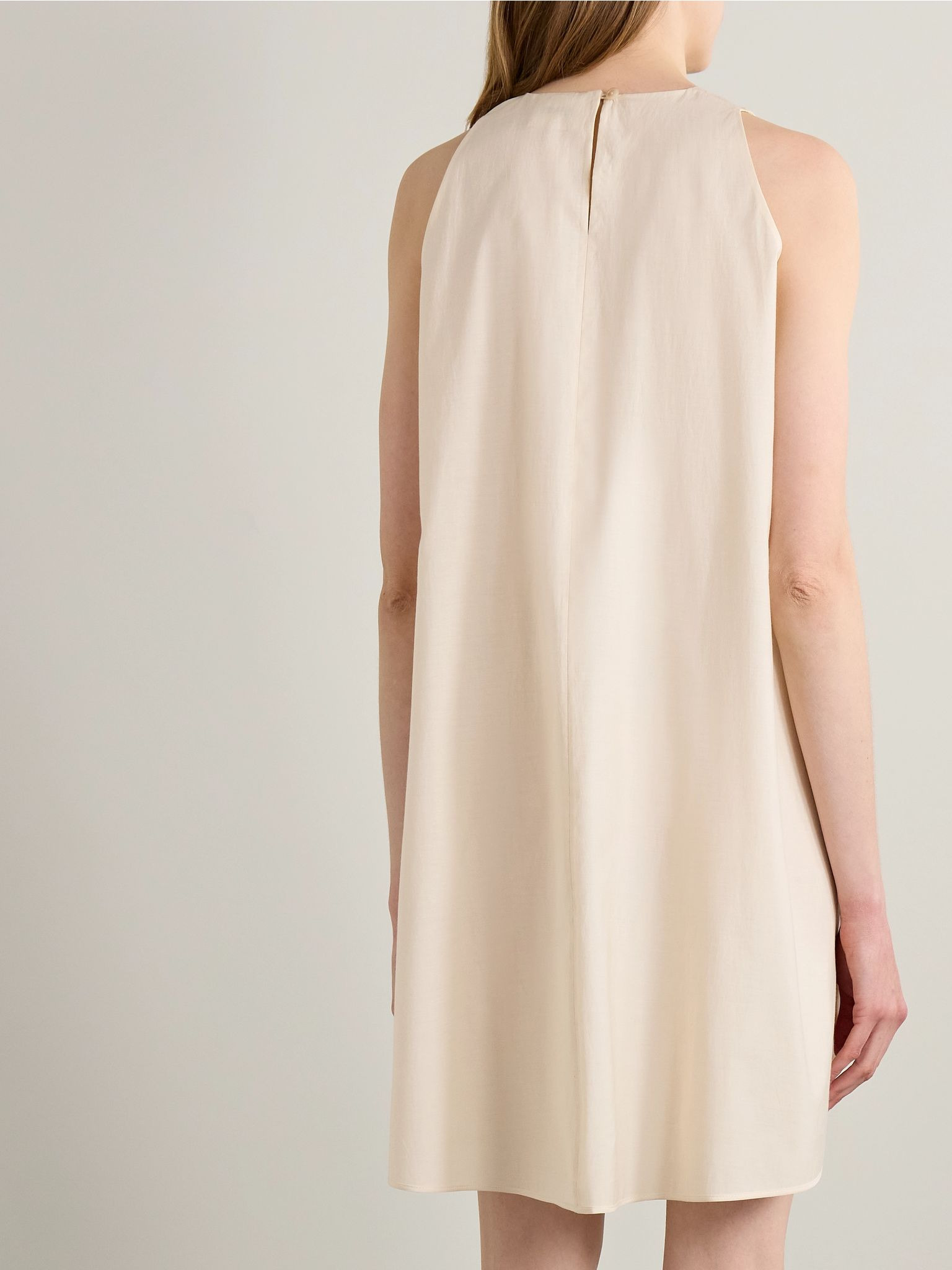 Clay cotton-blend poplin mini dress Cream - 3