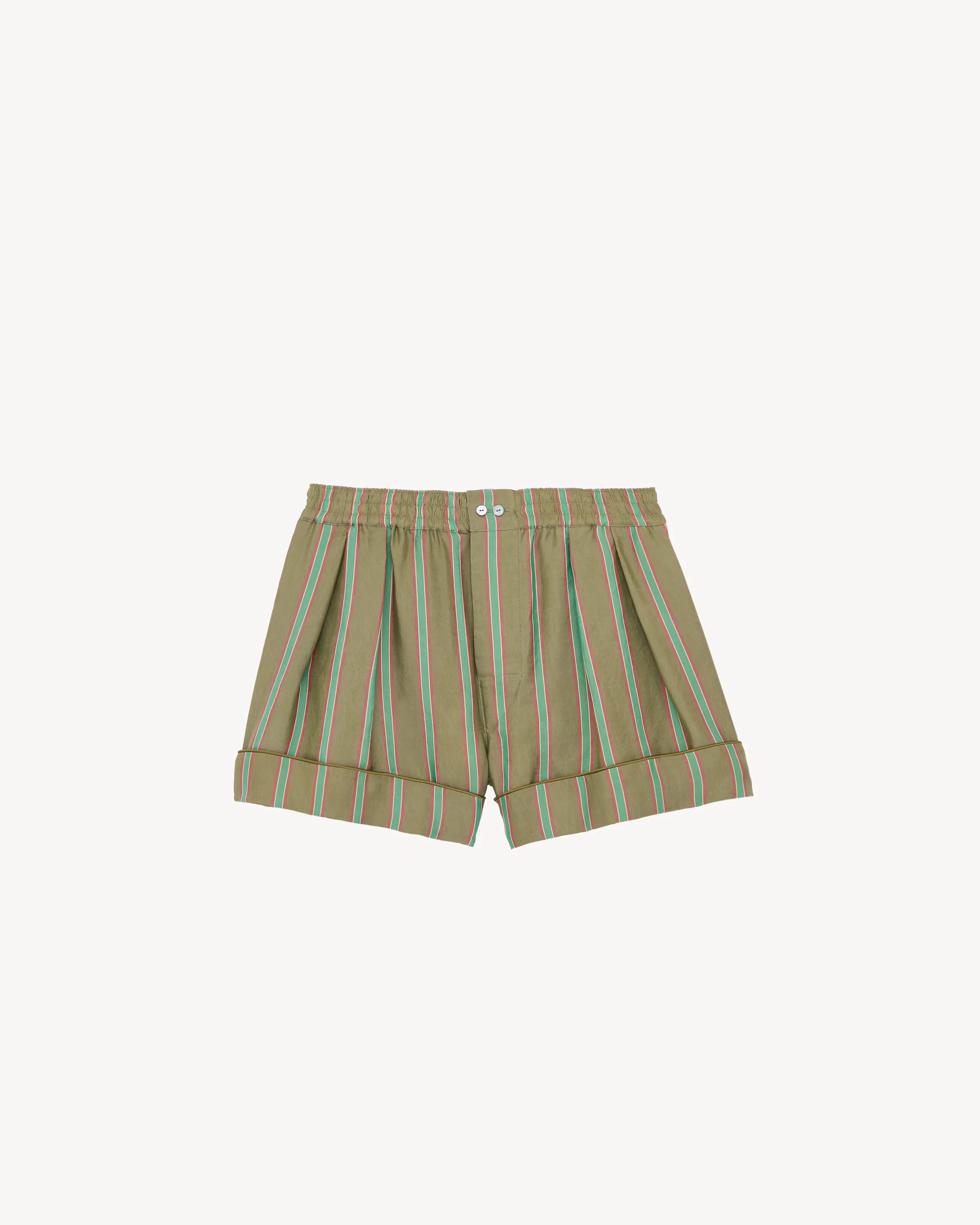 PAJAMA SHORTS IN STRIPED CUPRO - 1