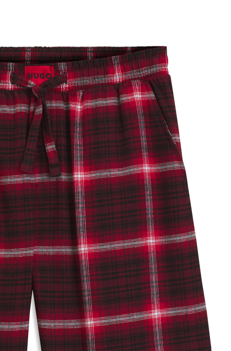 HUGO LOGO-WAISTBAND PYJAMA BOTTOMS IN CHECKED COTTON outlook