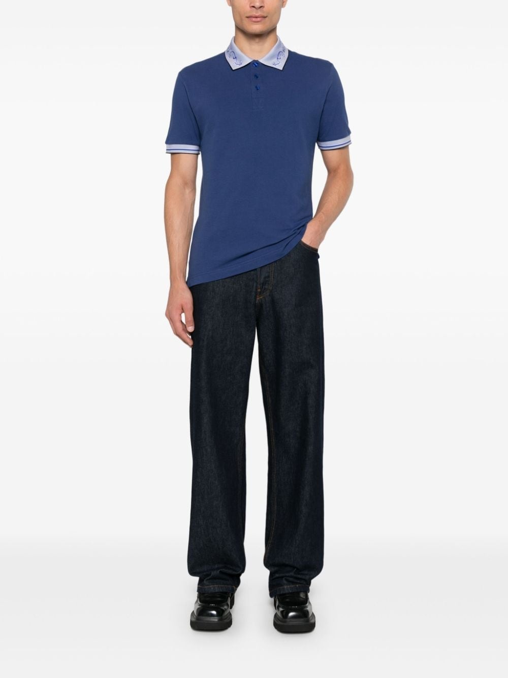 logo-collar polo shirt - 2