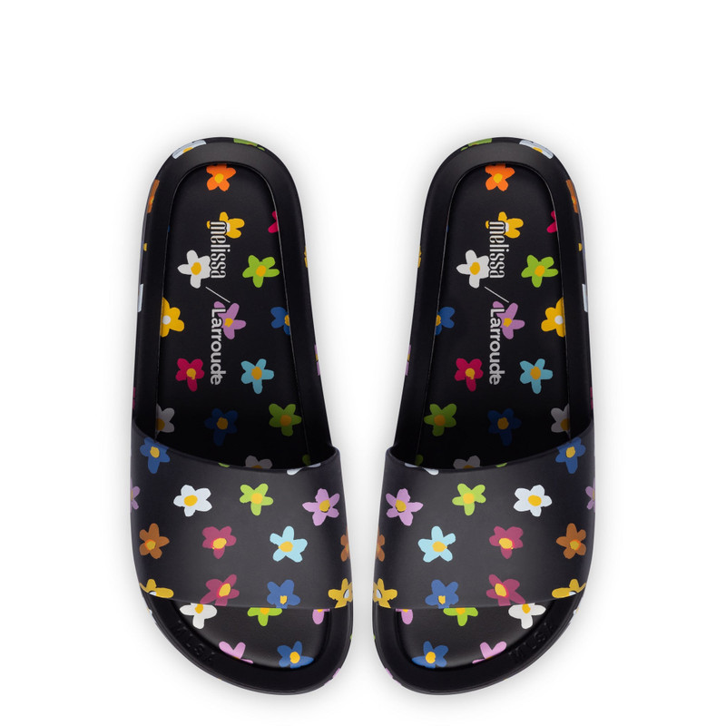 Melissa x Larroudé Pool Slide in Rainbow Floral Rubber 3