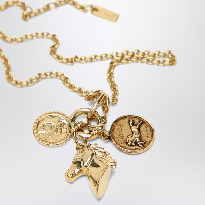 Chloé Charm Necklace In Vintage Gold Brass Women - 2