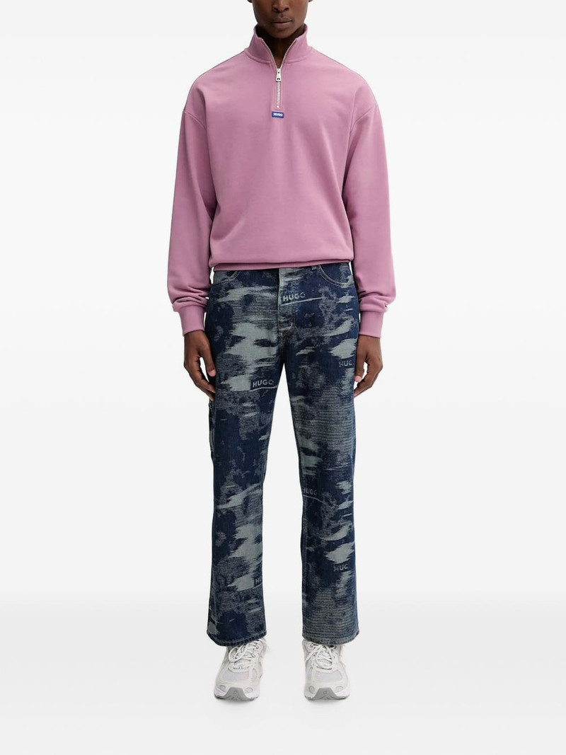 HUGO zip-up high-neck sweatshirt outlook