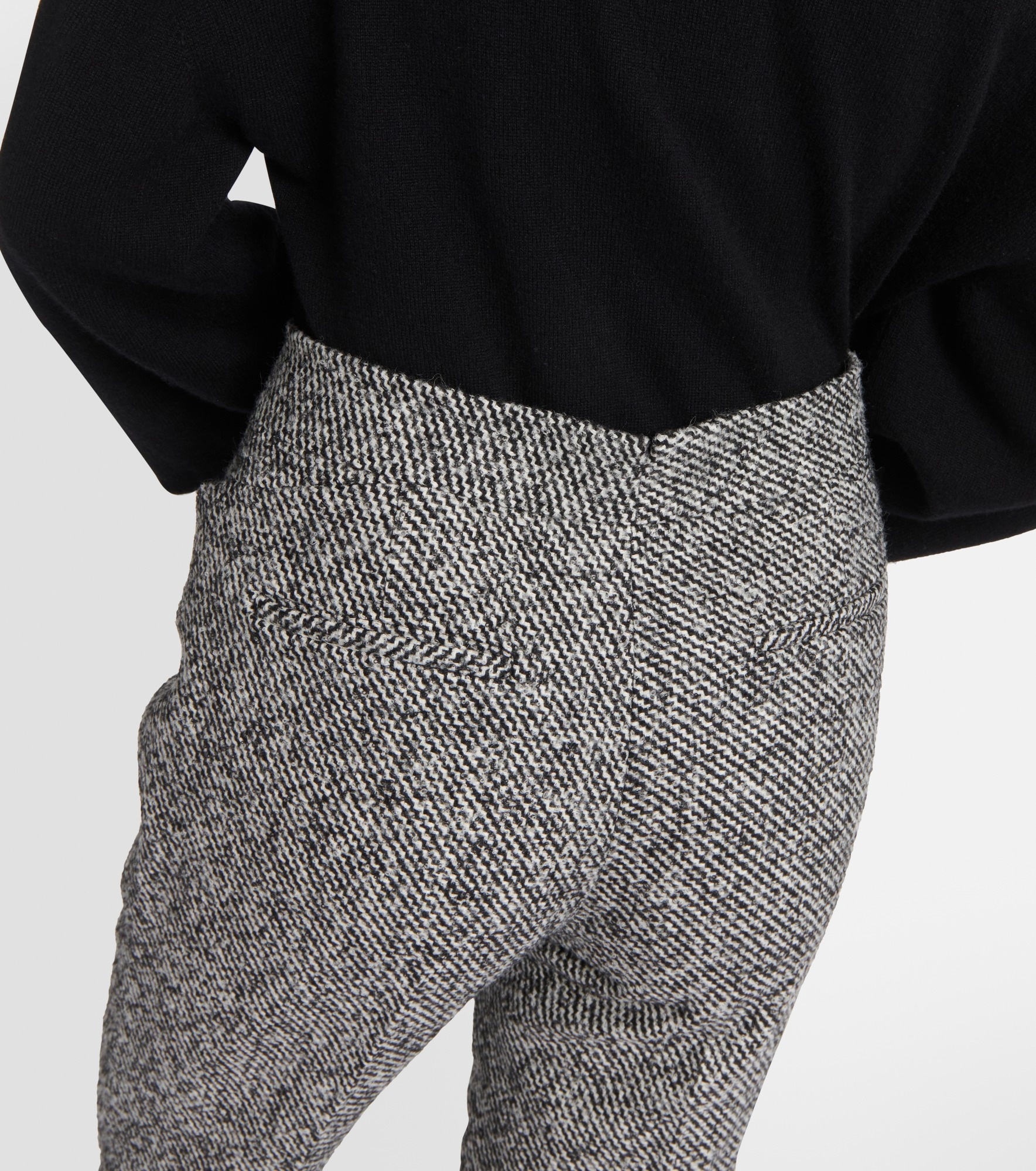 High-rise tweed wool flared pants - 6