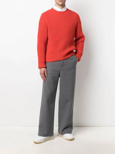 AMI Paris ribbed-knit virgin wool jumper outlook