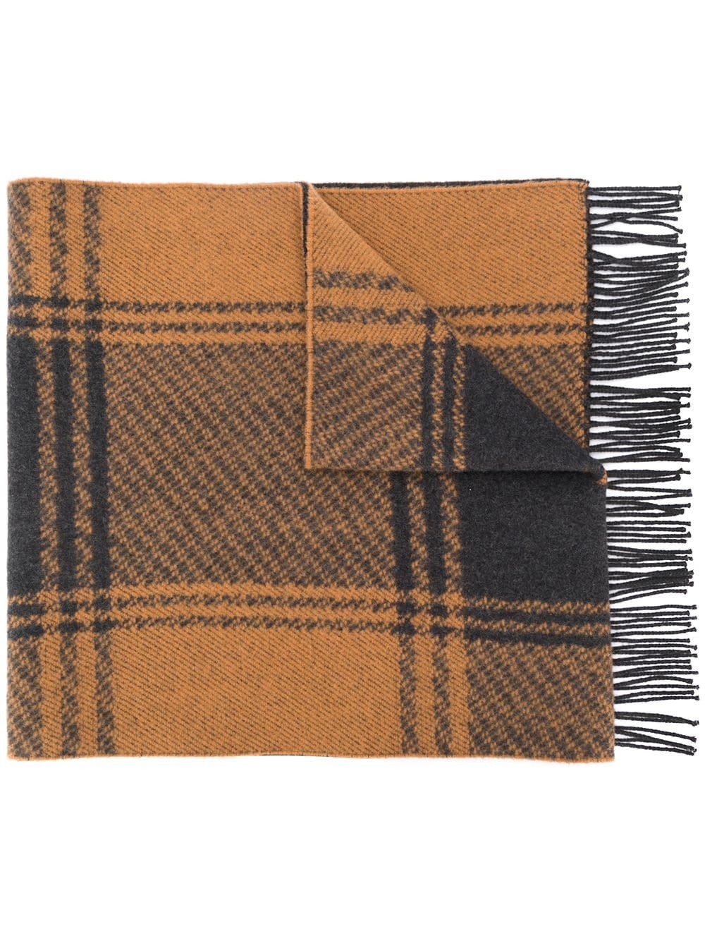 checked fringed scarf - 1