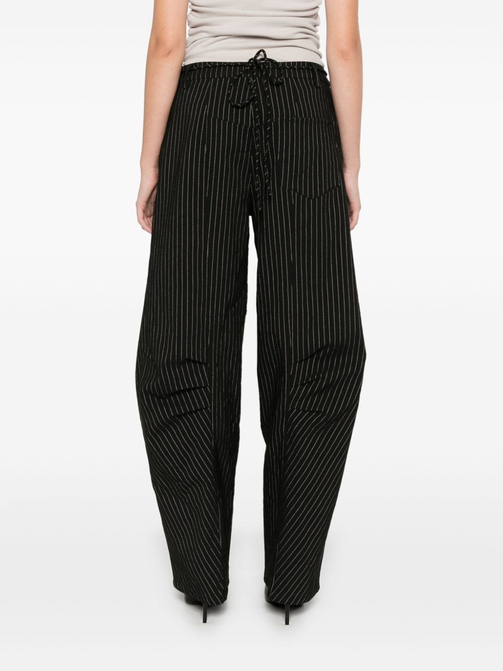 pinstripe cargo trousers - 4