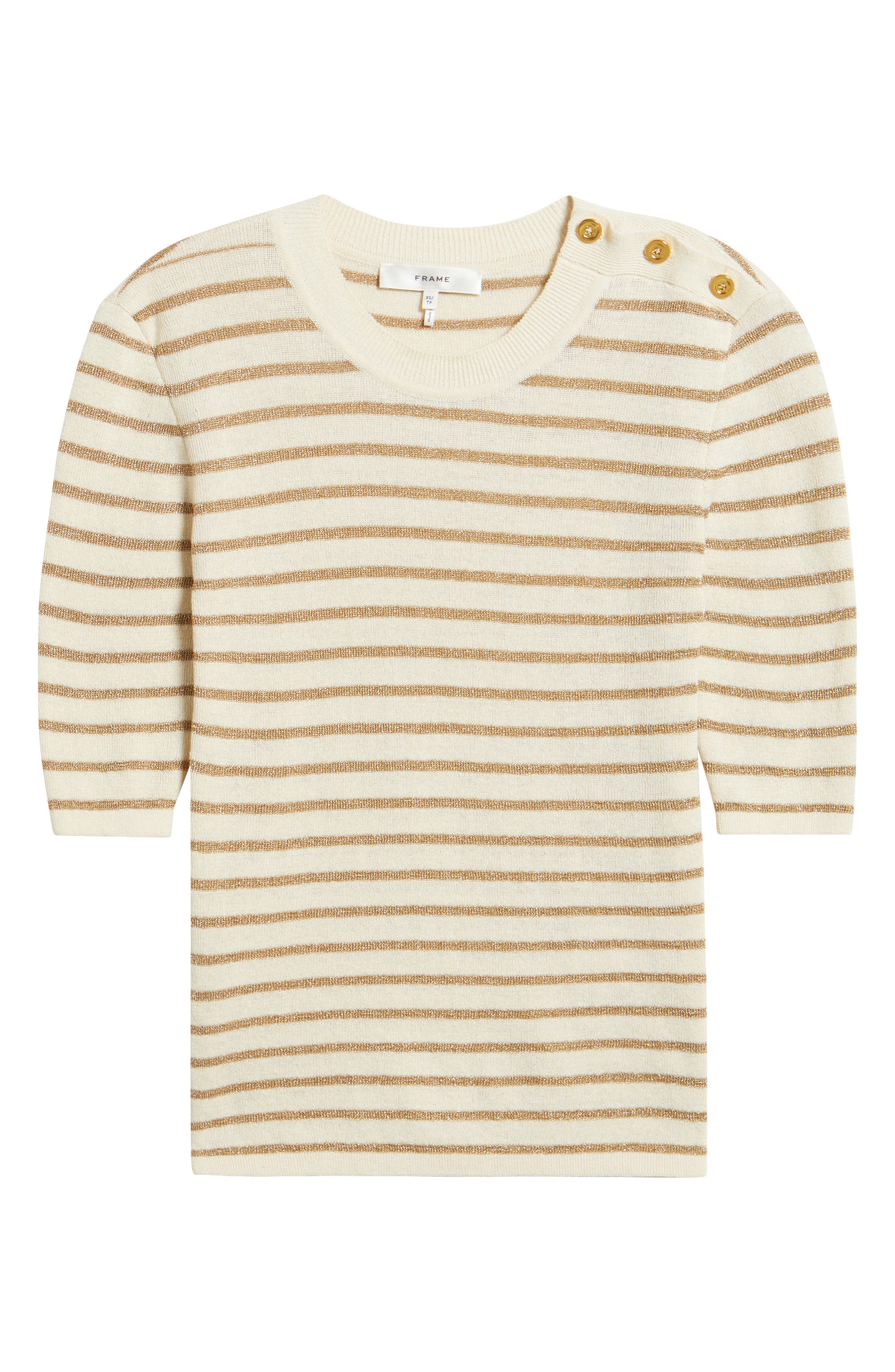 FRAME The Marina Elbow Sleeve Sweater in Cream Multi at Nordstrom - 5