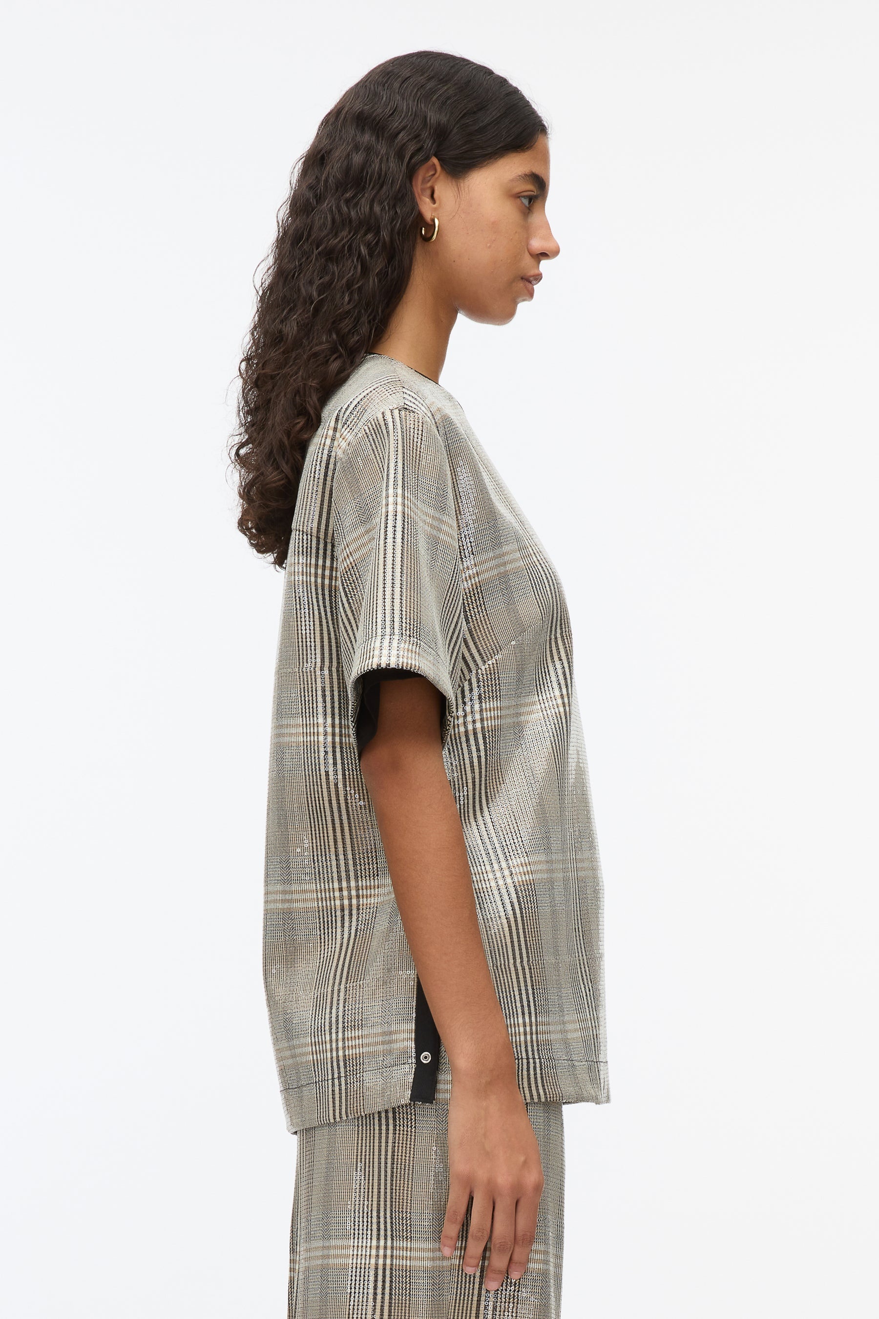 Sequin Plaid Tee - 3