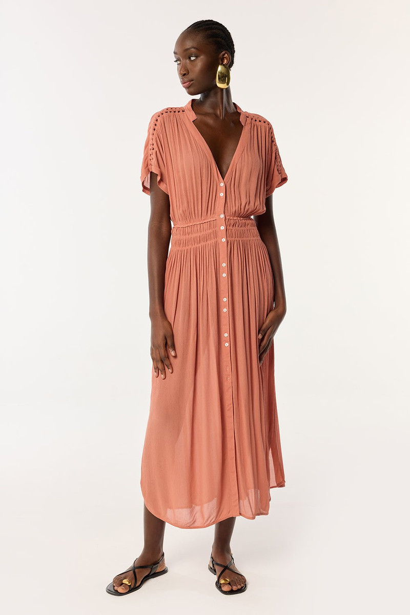Poupette St Barth Long Dress Becky - Dusty Pink outlook
