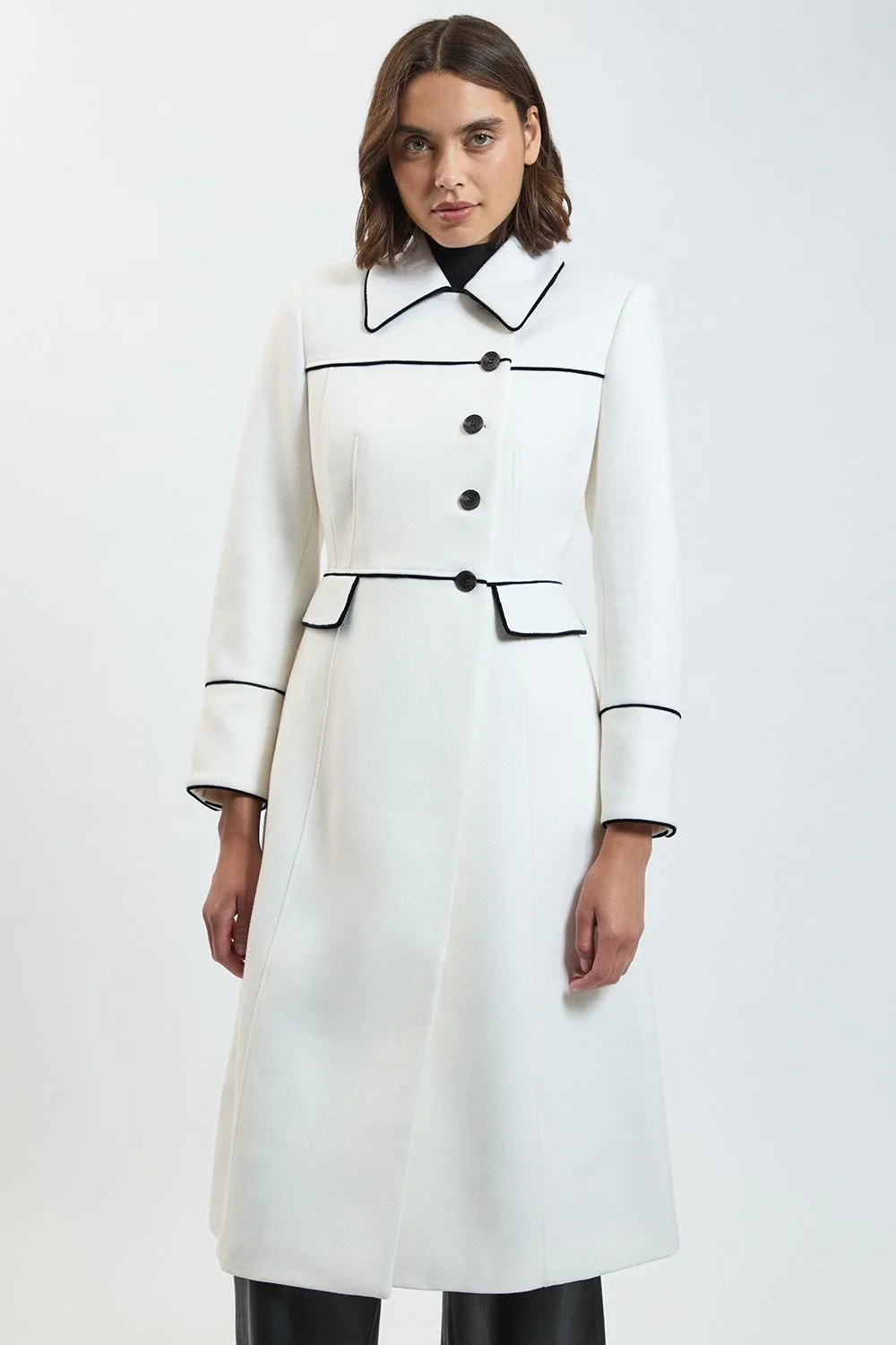 Wool Tipped Button Maxi Coat - 1