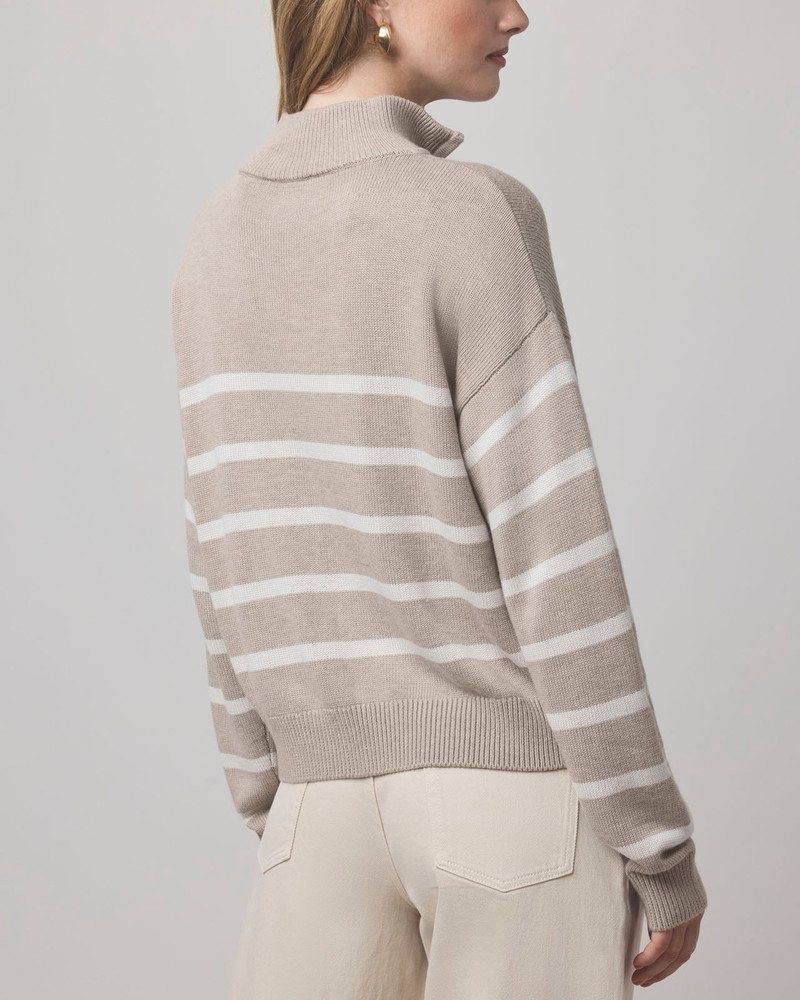Georgie Stripe Quarter Zip Sweater 4
