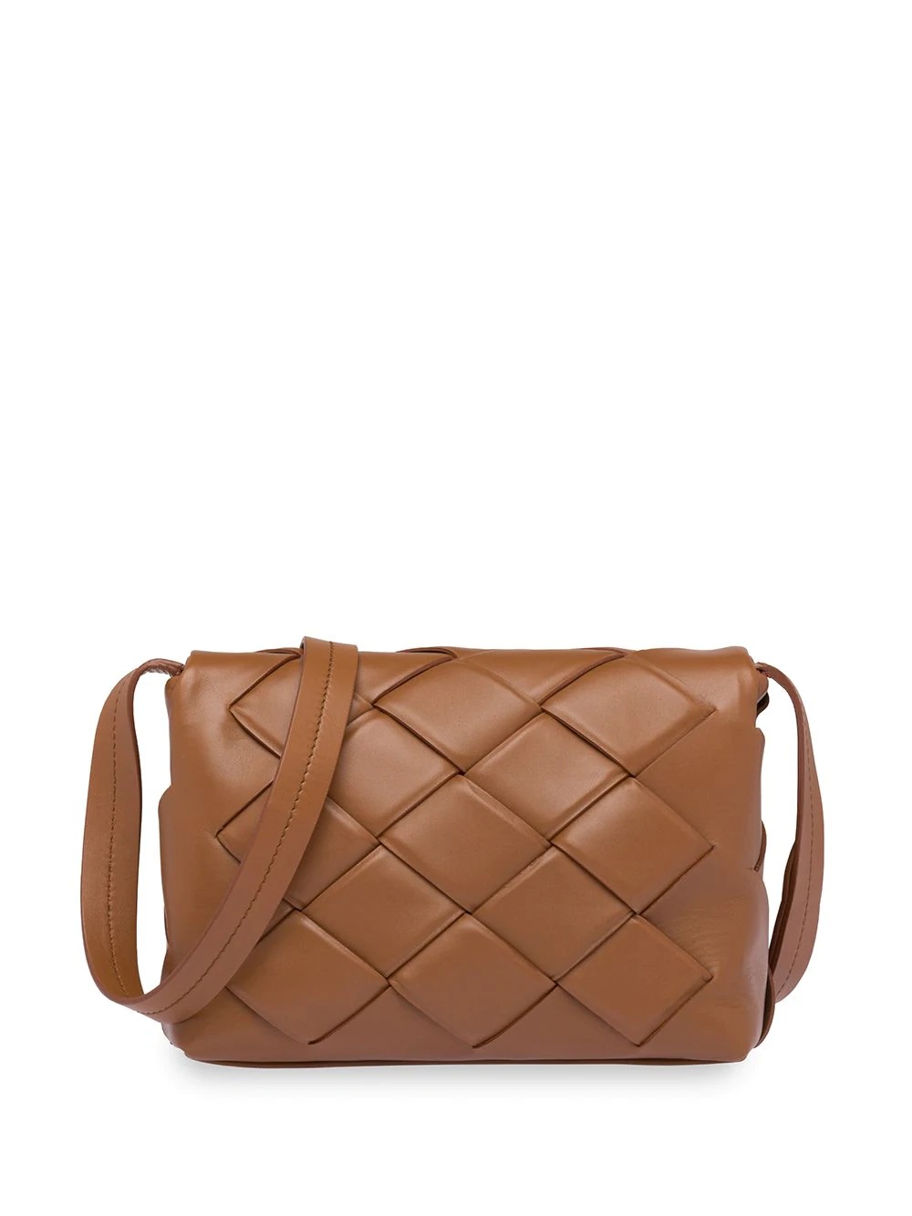 woven leather shoulder bag - 2