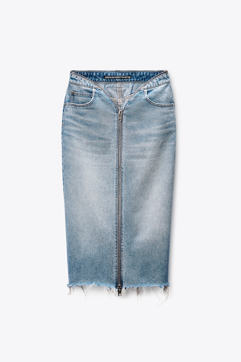 Zip Waistband Dipped V Skirt 1