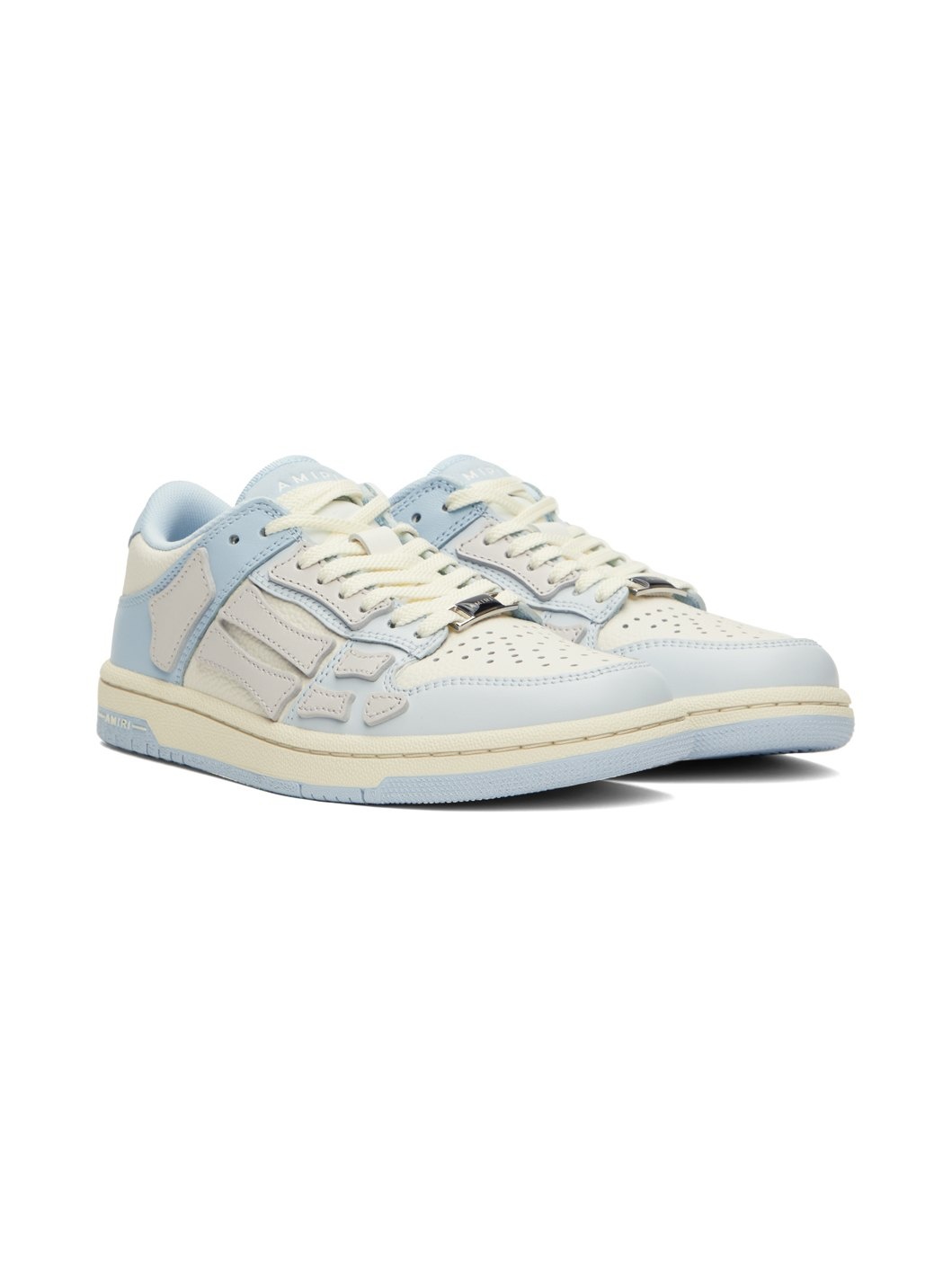 Blue & White Two-Tone Skel Top Low Sneakers - 4