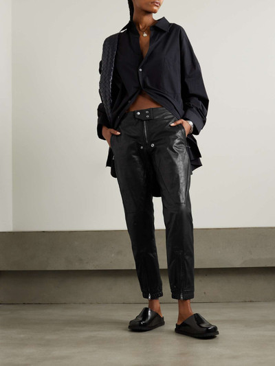 Rick Owens Leather tapered pants outlook