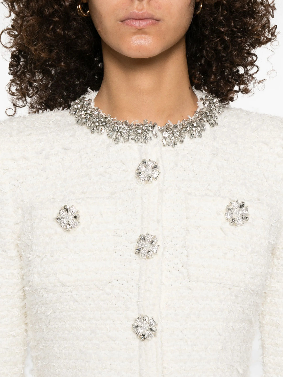 Cream Textured Knit Cardigan - 5