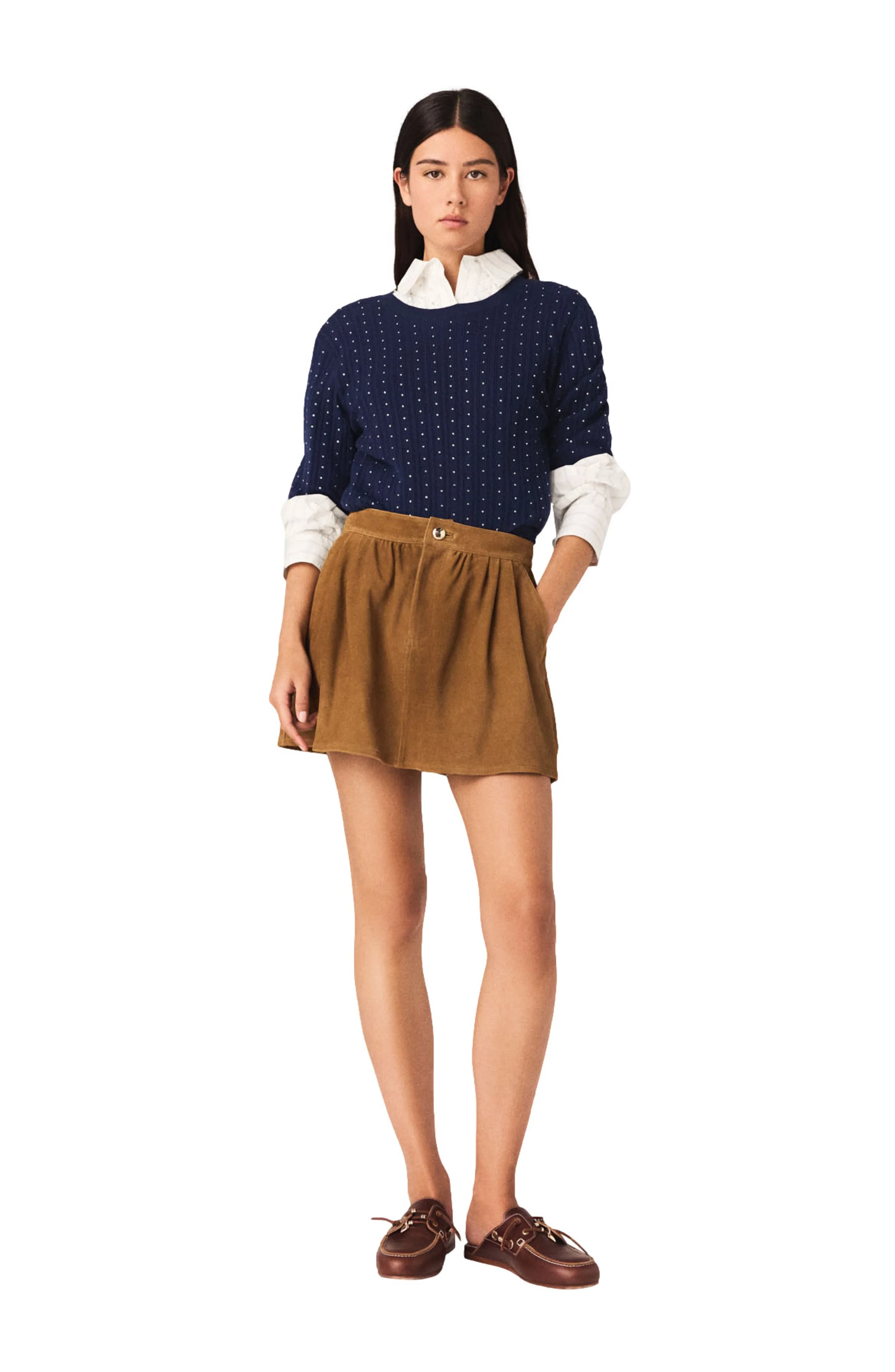 maje Short suede skirt in Camel at Nordstrom - 1