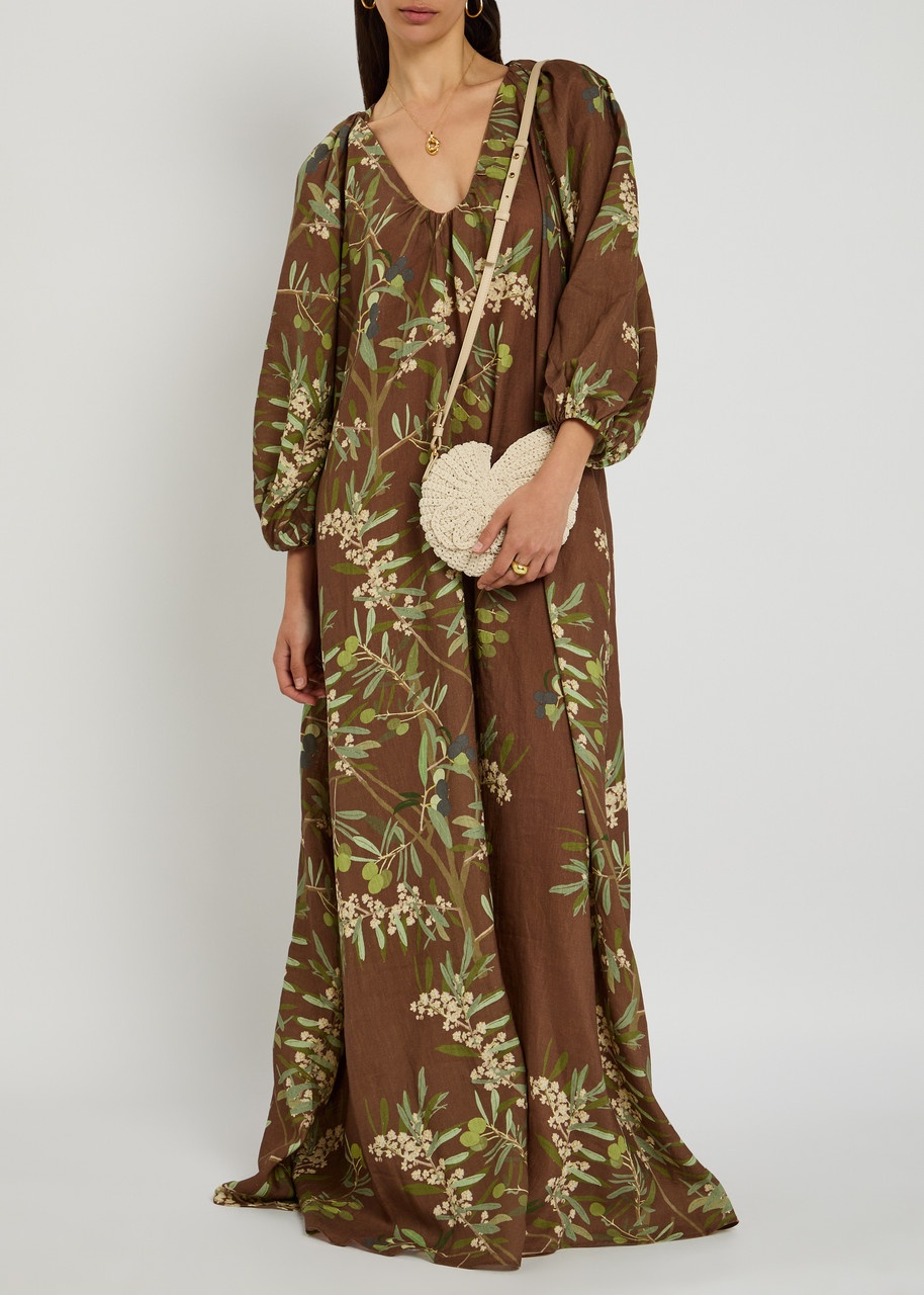Bernadette Georgio Printed Linen Maxi Dress - 4