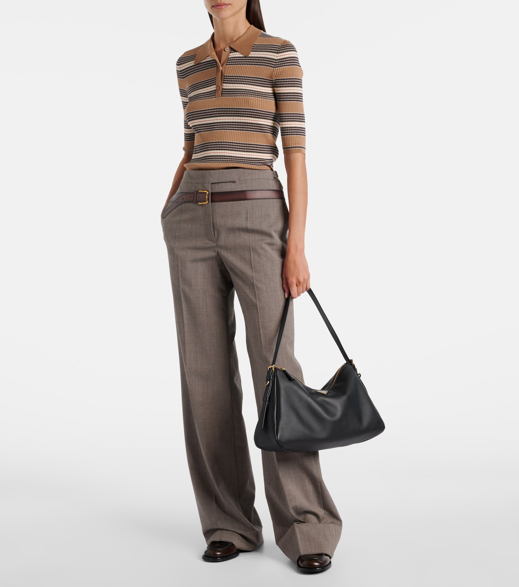 Prada Aimée Large leather shoulder bag - 5