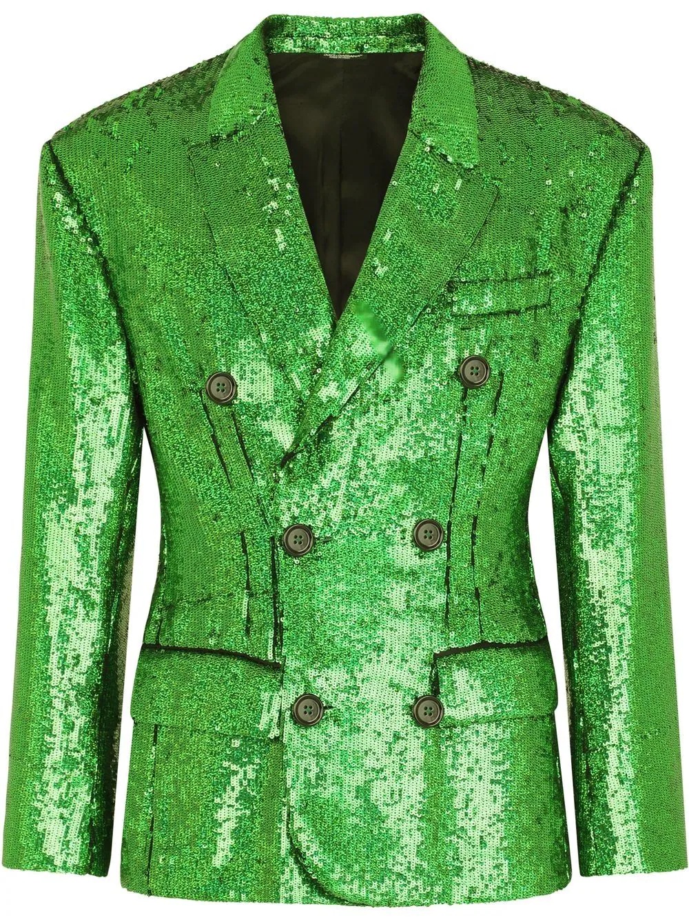 sequinned double-breasted blazer - 1