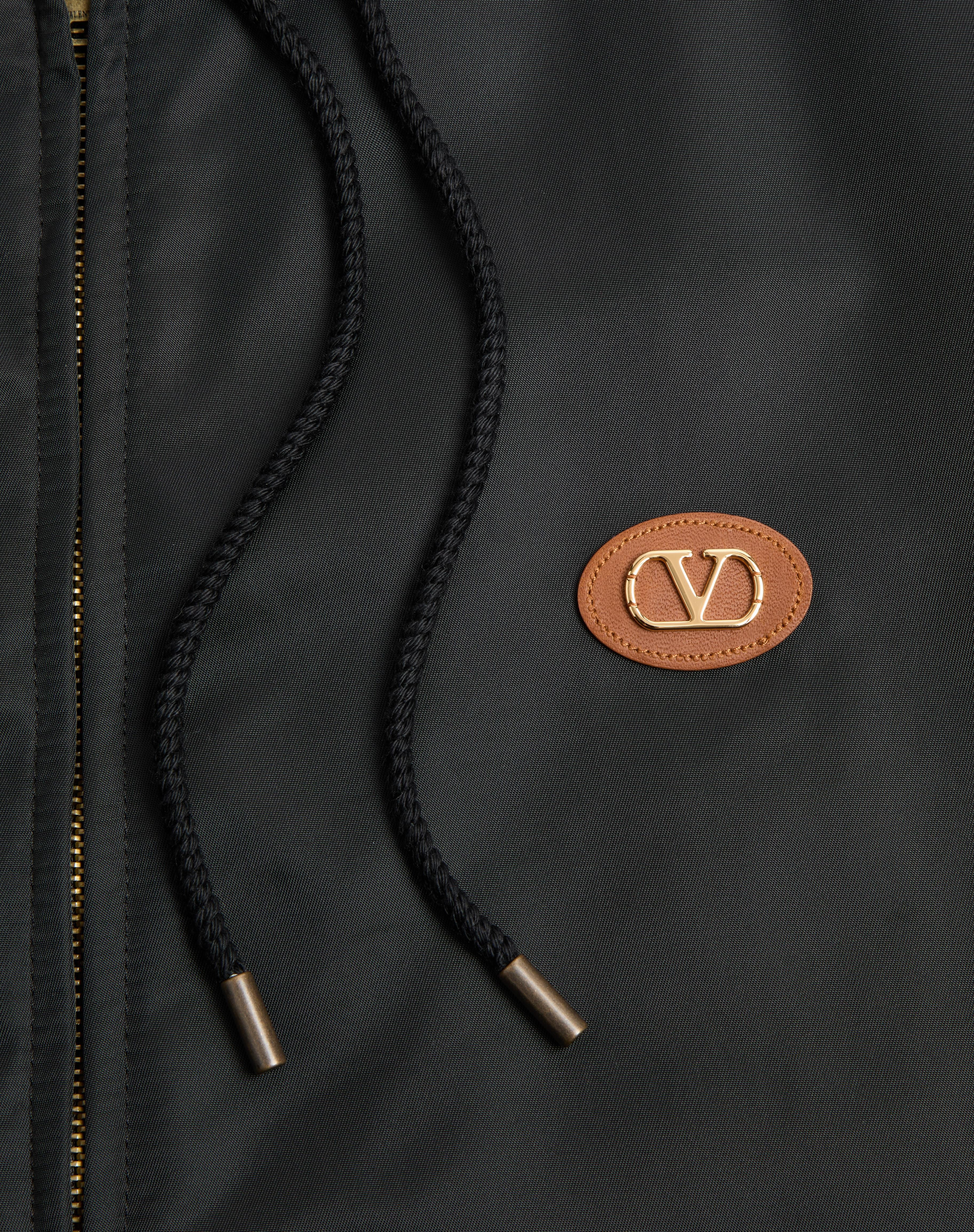 NYLON HOODED WINDBREAKER WITH VLOGO PATCH - 3