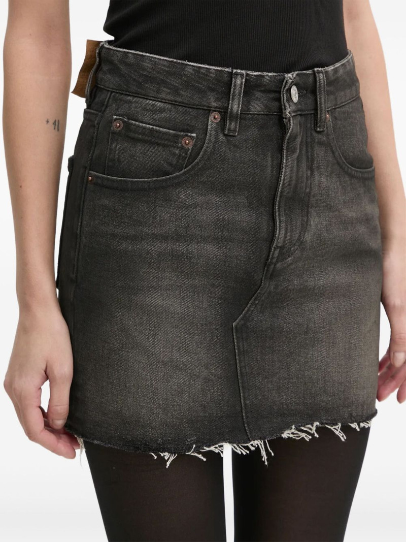 rear slit denim skirt 1