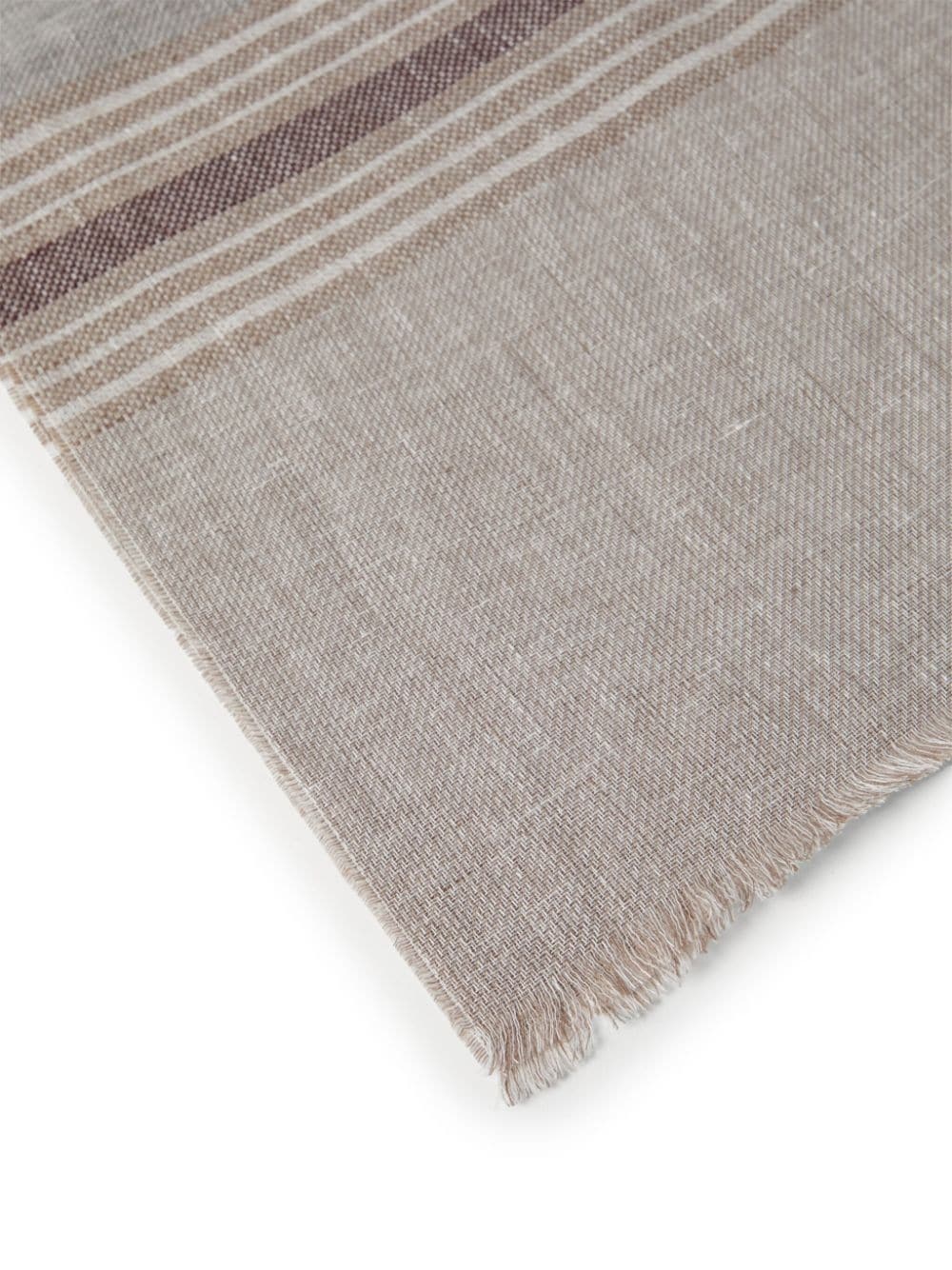 stripe-detail mÃ©lange linen scarf - 3