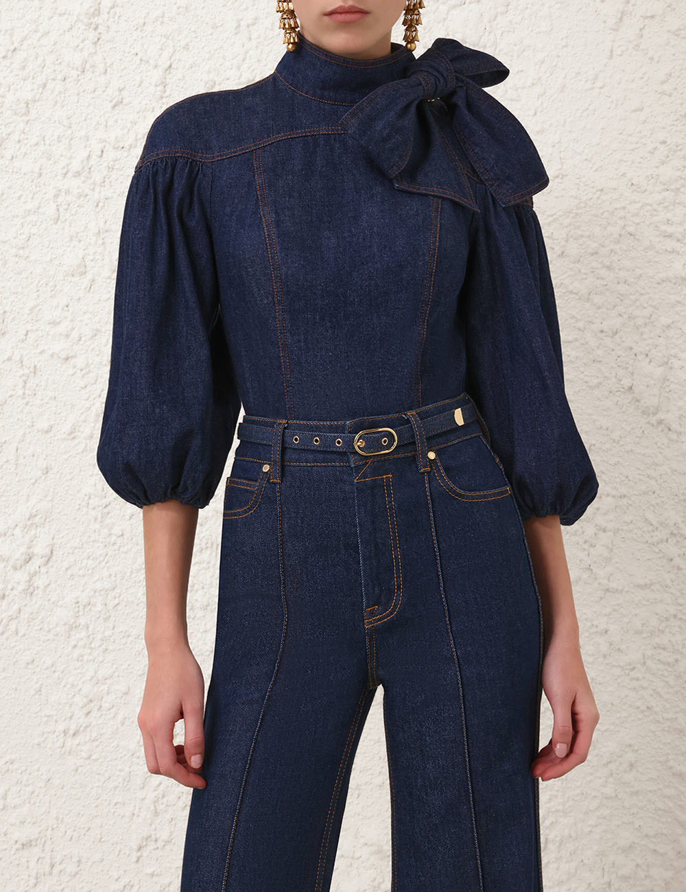 DENIM FITTED BLOUSE - 2