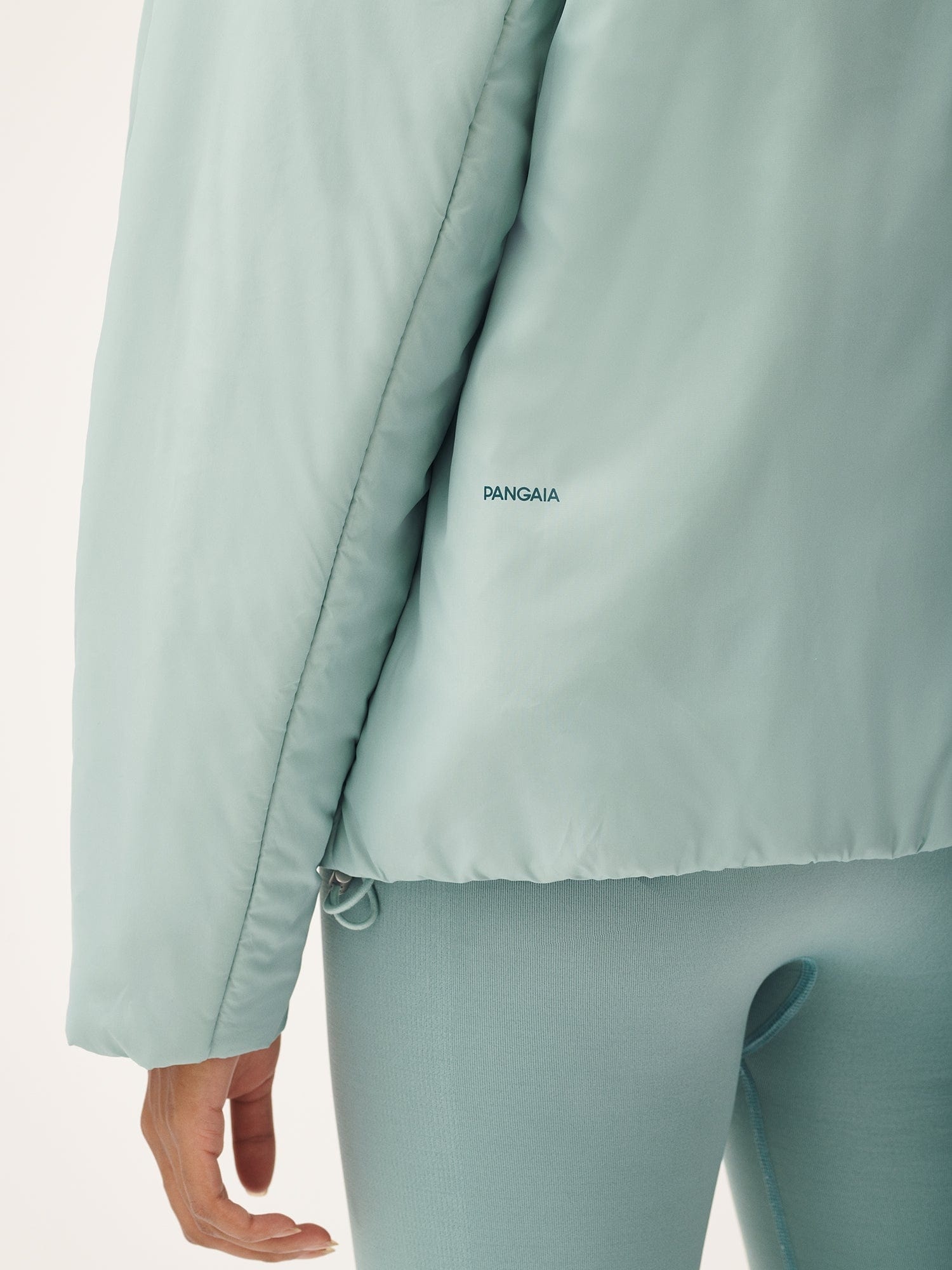 Womens Flower-Warmth Padded Bomber Jacket - Eucalyptus Blue - 3