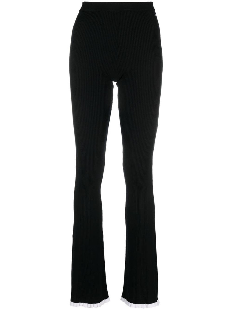 intarsia-knit logo high-waisted trousers 1
