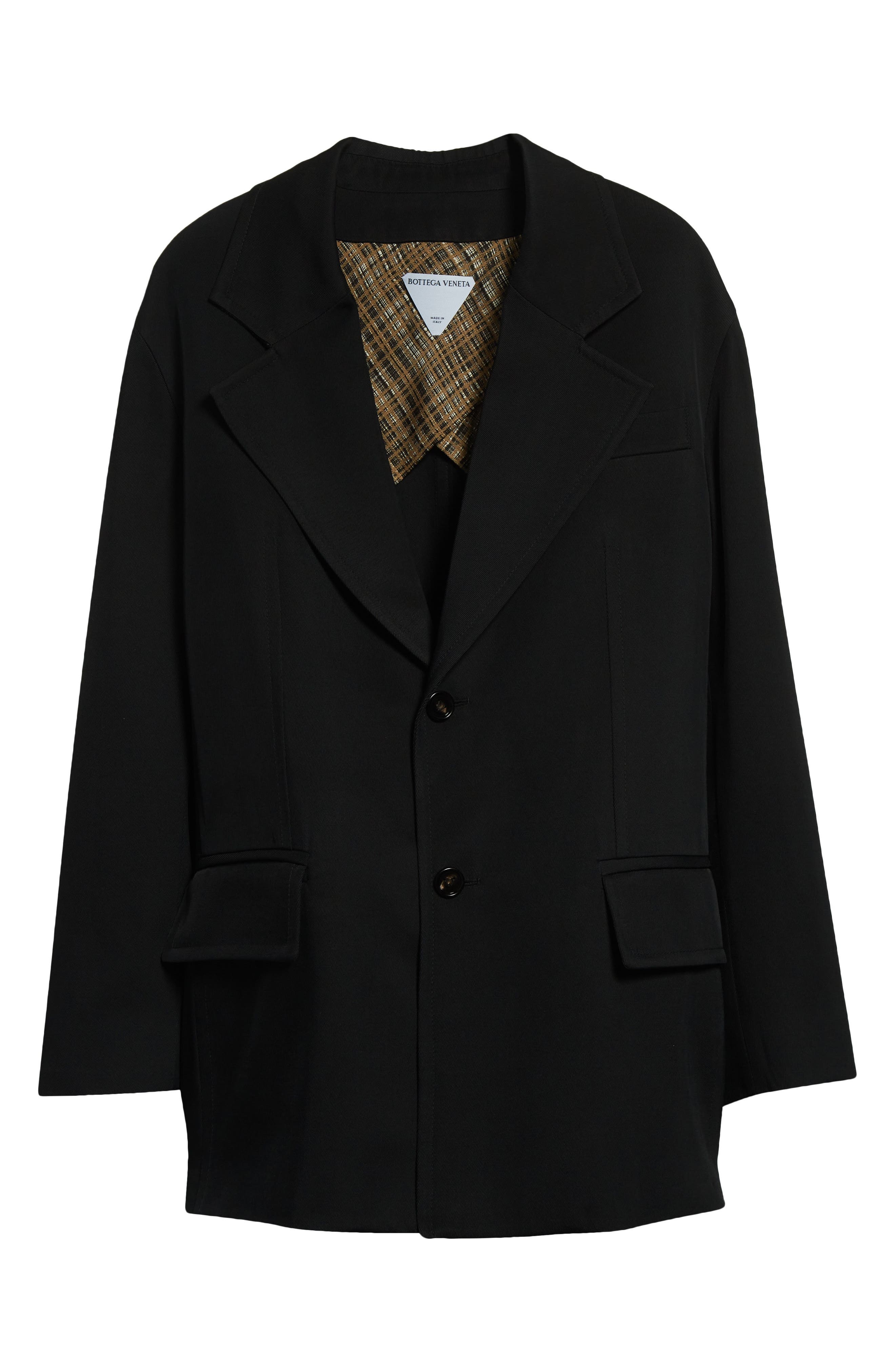 Bottega Veneta Viscose & Mulberry Silk Twill Jacket in 1000 Black at Nordstrom - 7