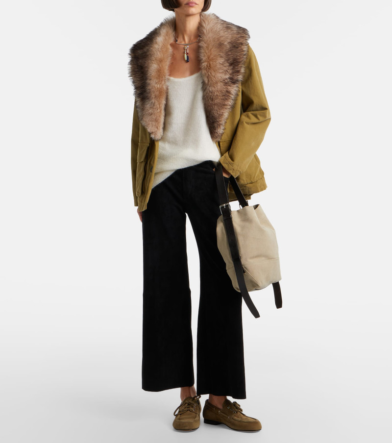 STOULS Lilou cropped suede wide-leg pants outlook