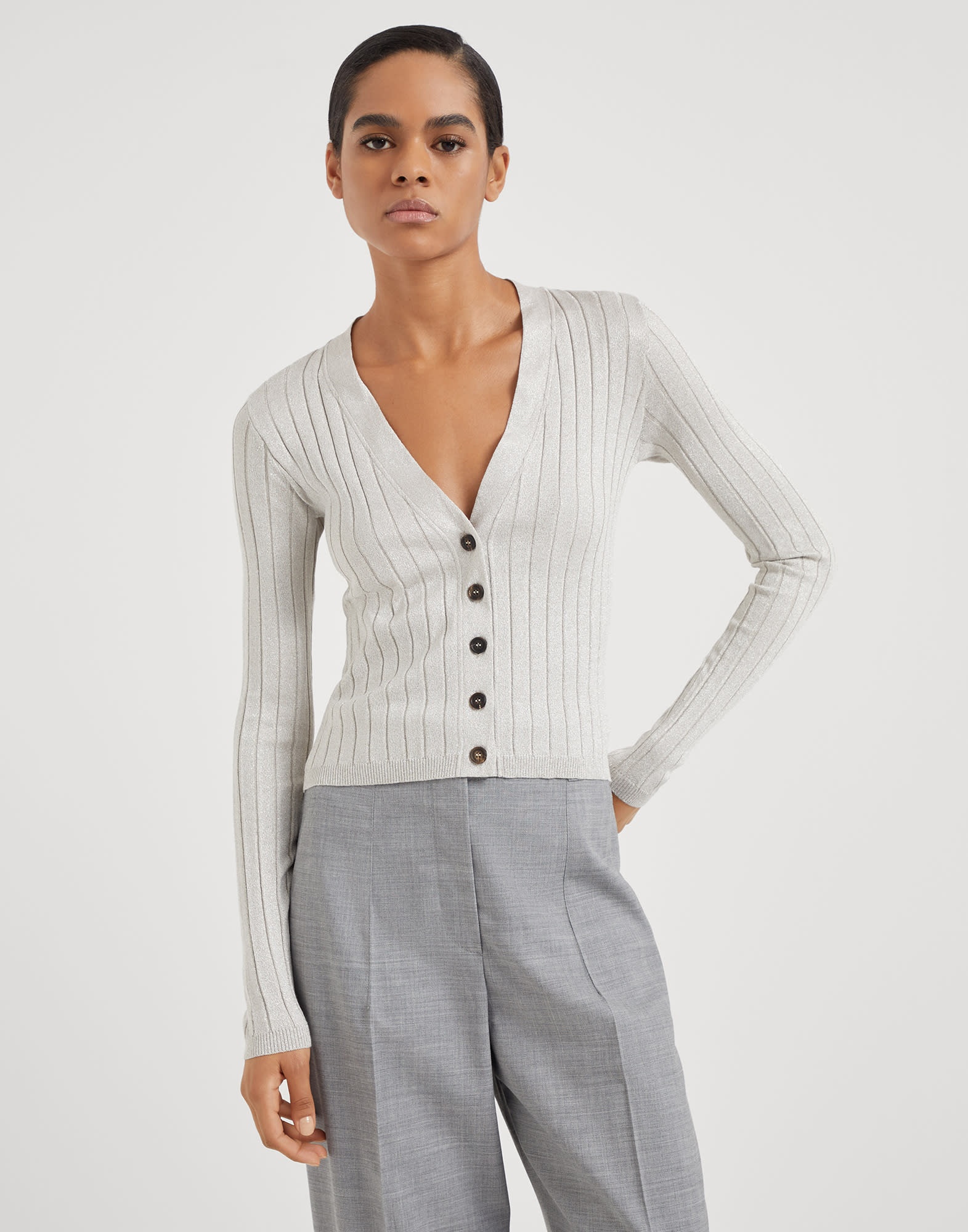 BRUNELLO CUCINELLI スパンコール リネンシルクカーディガン BRUNELLO CUCINELLI - BRUNELLO CUCINELLI / ブルネロクチネリ