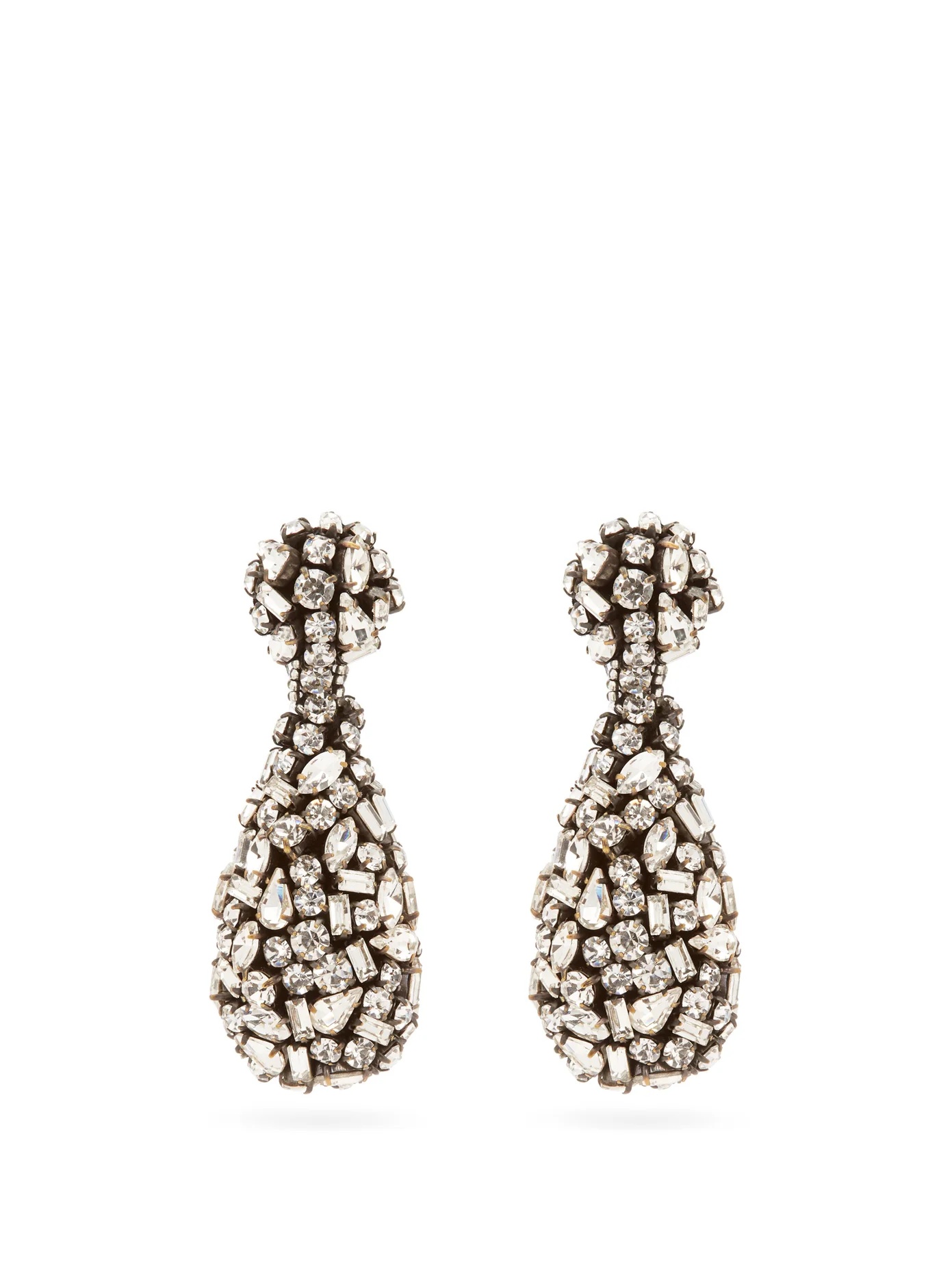 Crystal drop clip earrings - 1