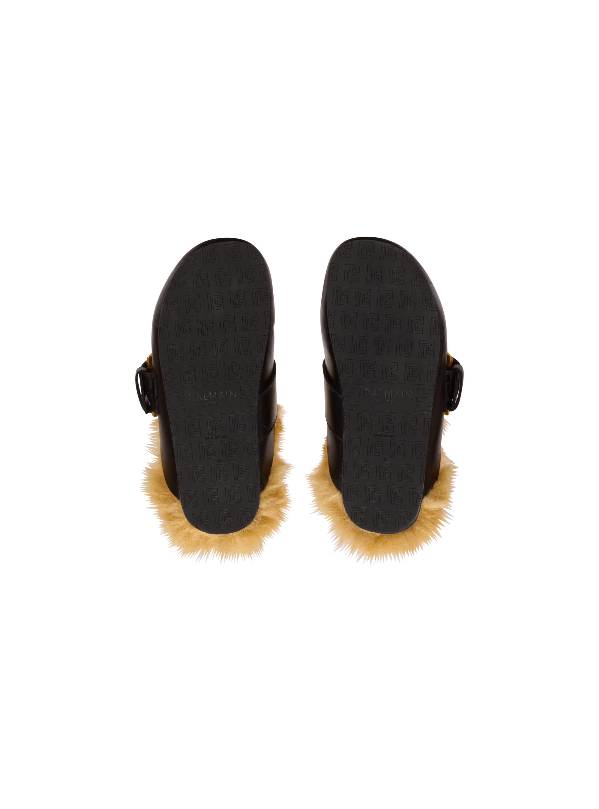 Faux fur-lined mules - 4