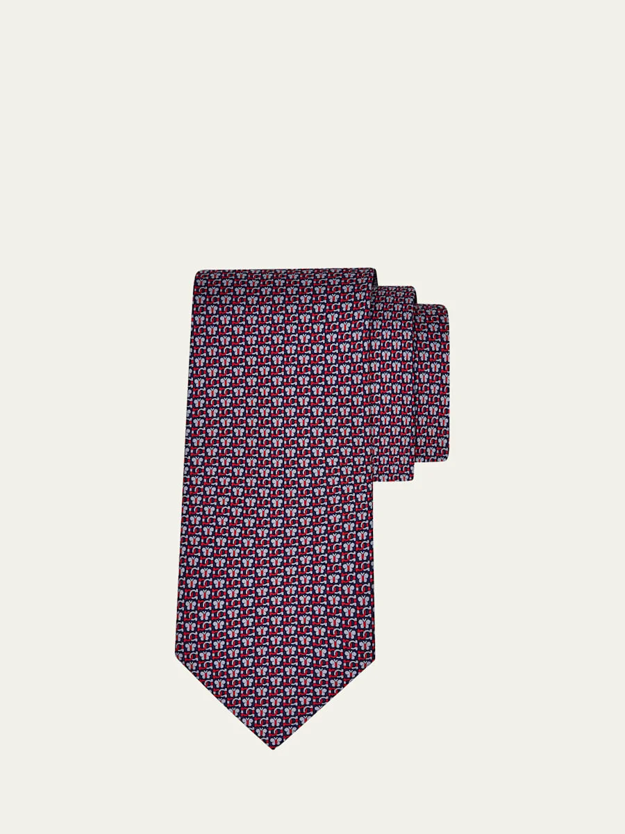 Men's Butterfly Gancini Silk Tie - 1