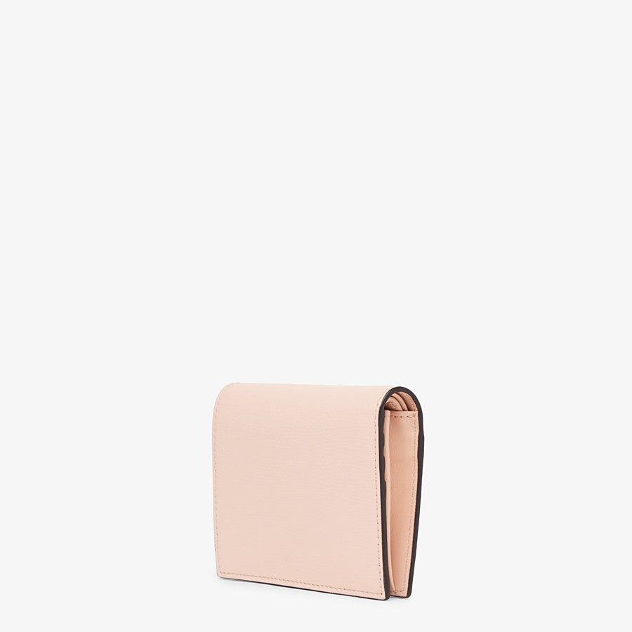 Pink leather compact wallet - 2