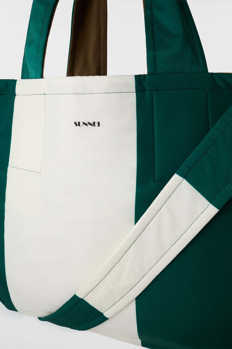 EVERYDAY REVERSIBLE BAG / off white, green & beige 7