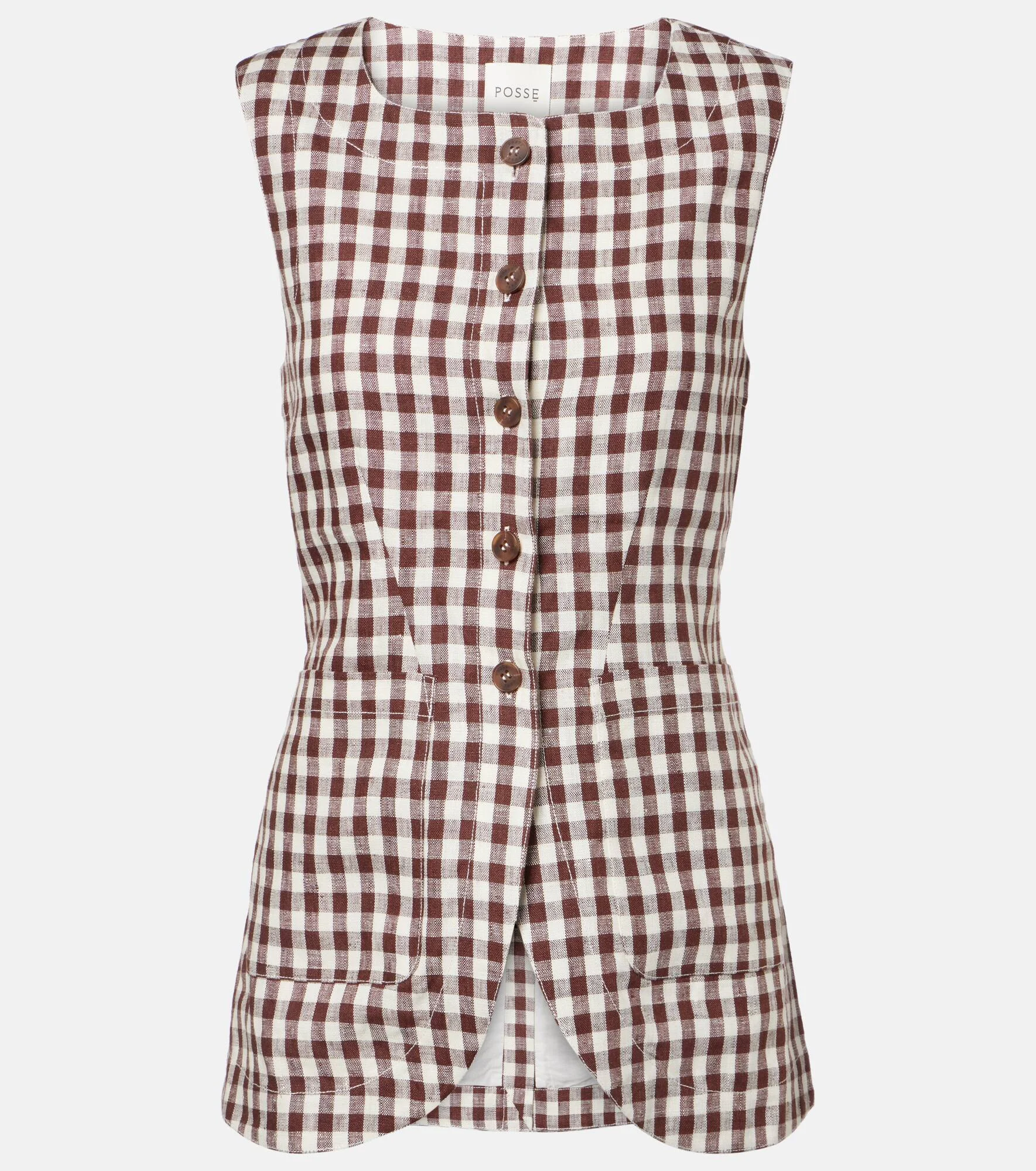 Romeo gingham linen vest - 1