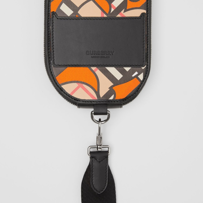 Monogram Linen Cotton Phone Case with Strap 7