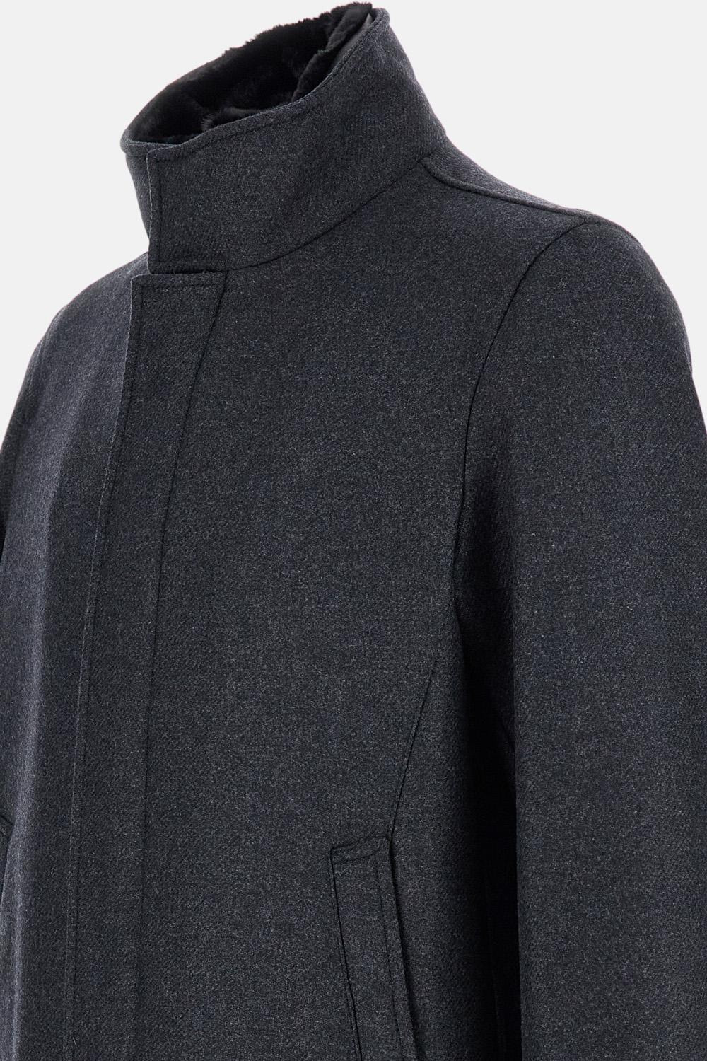COAT WITH ECO FUR COLLAR - 3