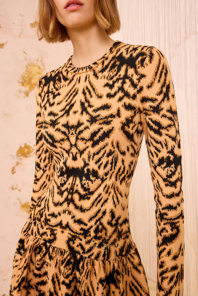 ULLA JOHNSON Camryn Jacquard Knit Long Sleeve Dress outlook