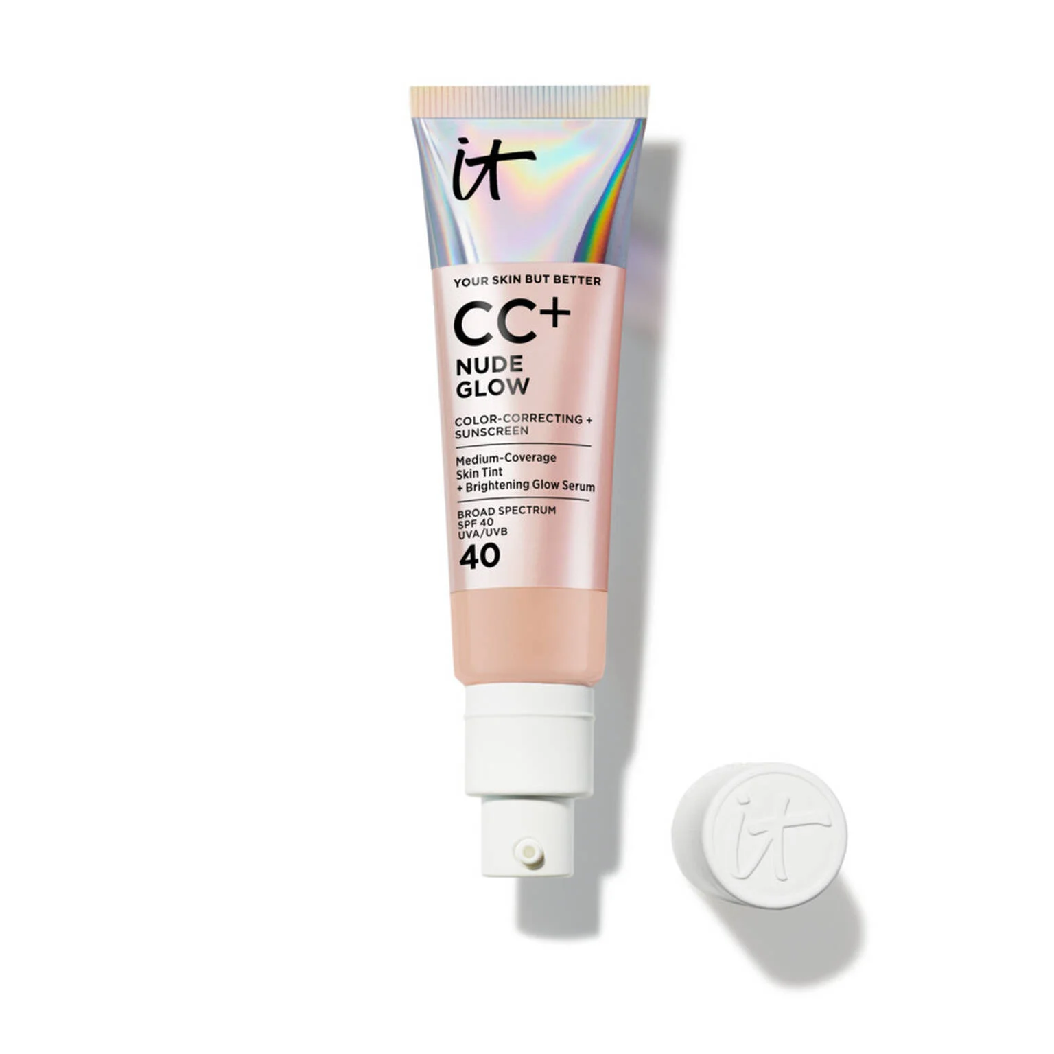 CC+ Nude Glow Lightweight Foundation + Glow Serum with SPF 40 - 1