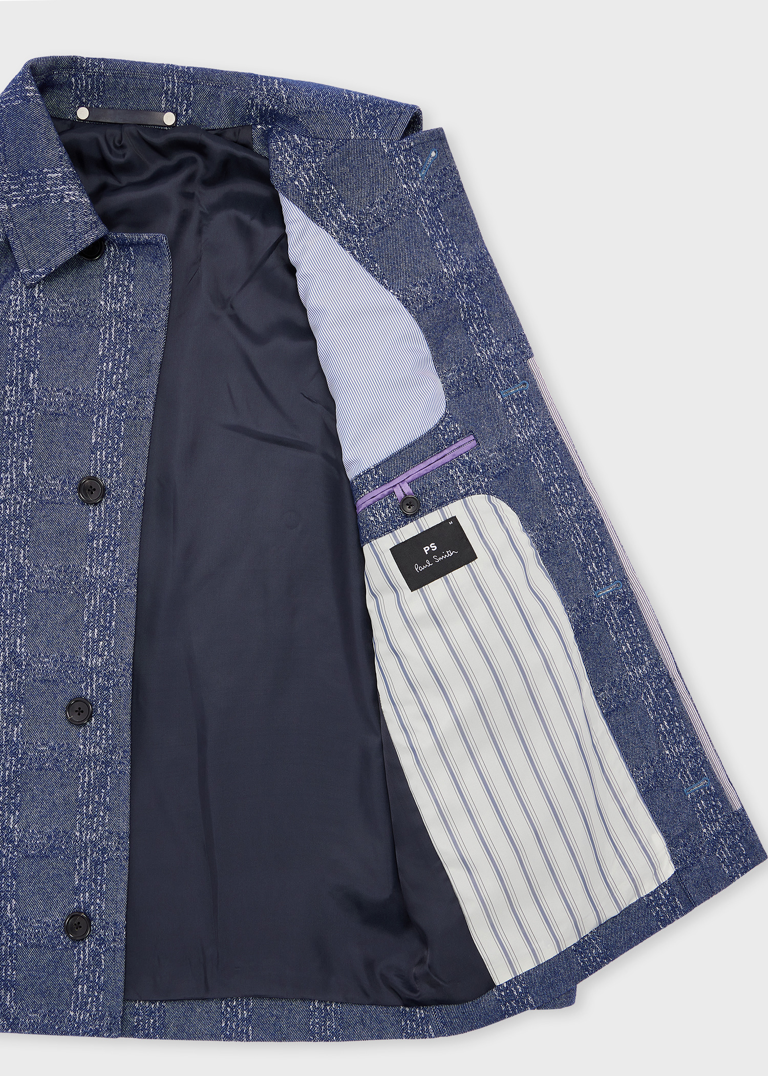 Blue Marl Jacquard Cropped Jacket - 4